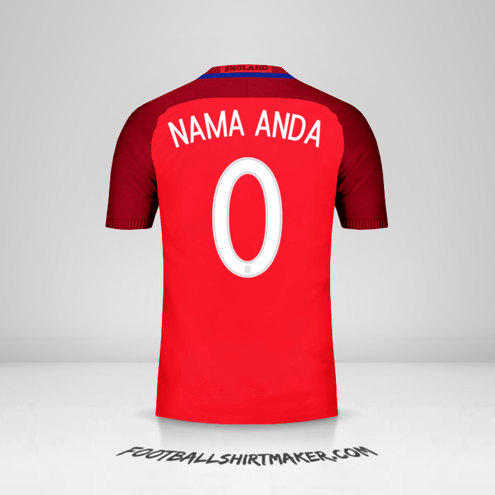 Jersey Inggris 2016 II -  nama anda - 0