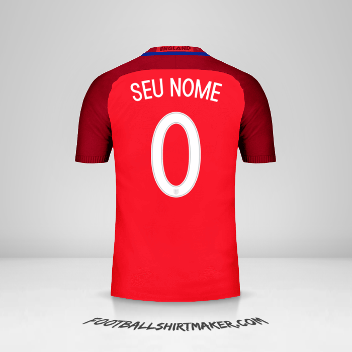 Camisa Inglaterra 2016 II -  seu nome - 0