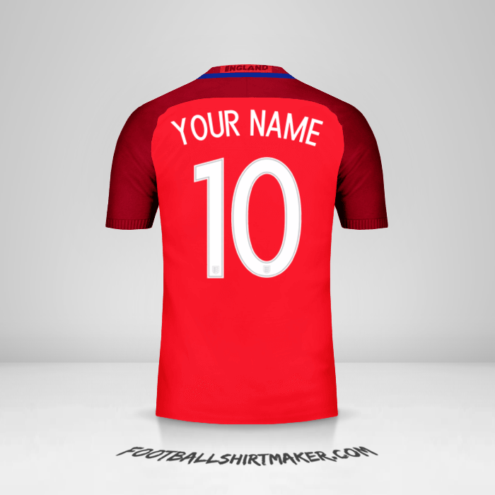 England 2016 II jersey number 10 your name