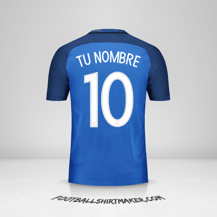 Jersey Francia 2016 número 10 tu nombre