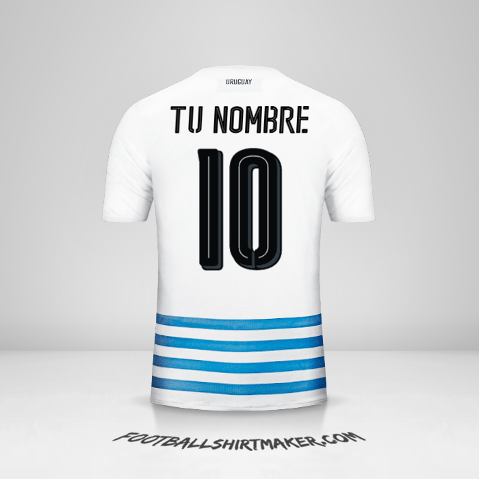 Camiseta Uruguay 2016 II número 10 tu nombre