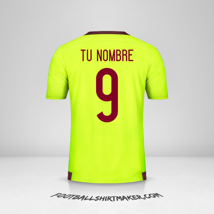 Camiseta Venezuela 2015/17 II número 9 tu nombre