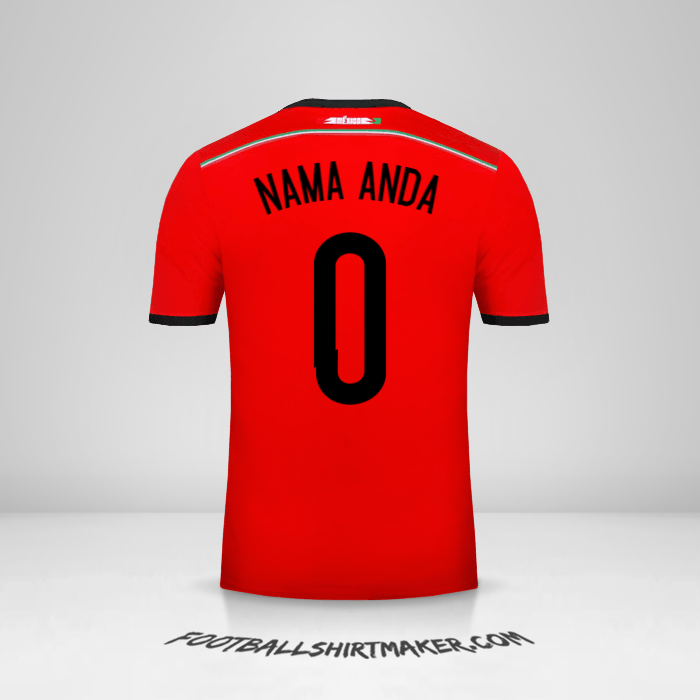 Jersey Meksiko 2014 II -  nama anda - 0