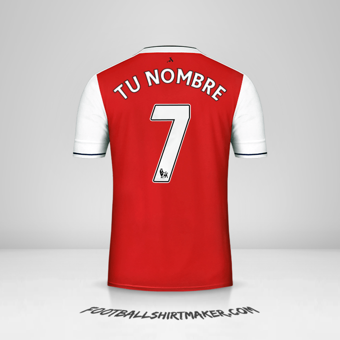 Jersey Arsenal 2016/17 número 7 tu nombre