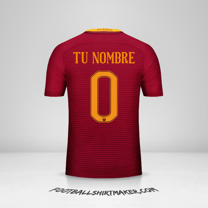 Camiseta AS Roma 2016/17 -  tu nombre - 0