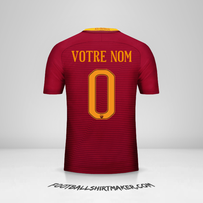 Maillot AS Roma 2016/17 -  votre nom - 0