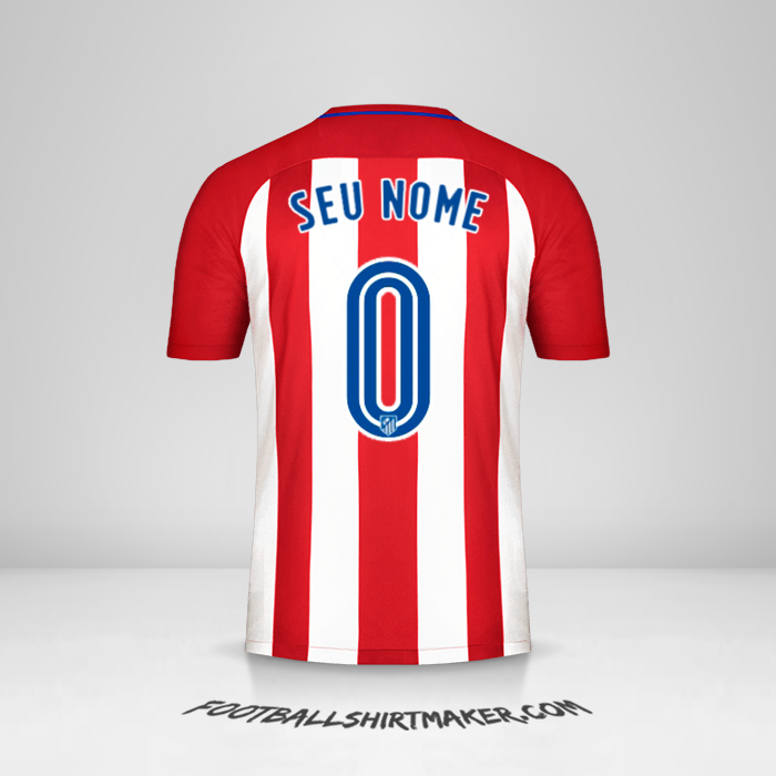 Camisa Atletico Madrid 2016/17 -  seu nome - 0