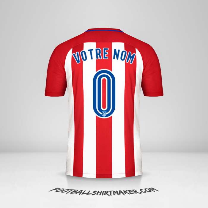 Maillot Atletico Madrid 2016/17 -  votre nom - 0