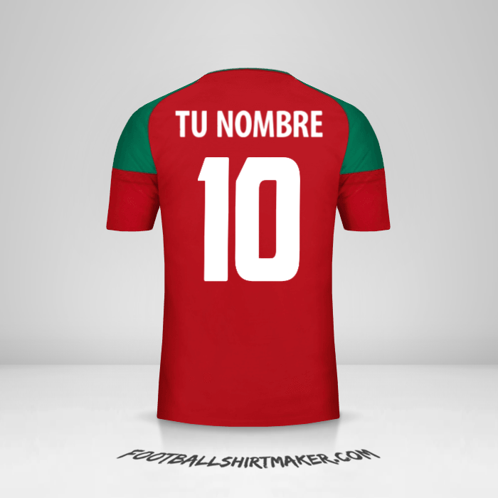 Camiseta Marruecos 2017 número 10 tu nombre