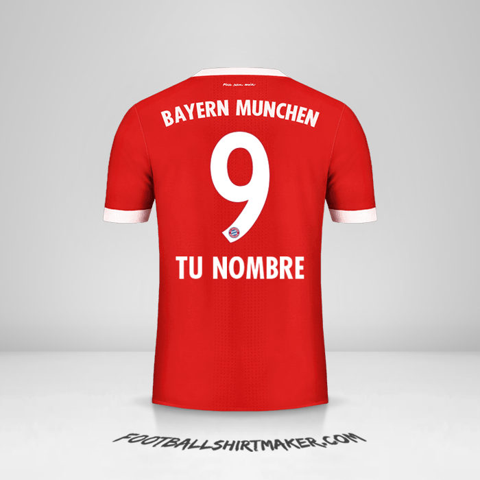 Jersey FC Bayern Munchen 2017/18 número 9 tu nombre