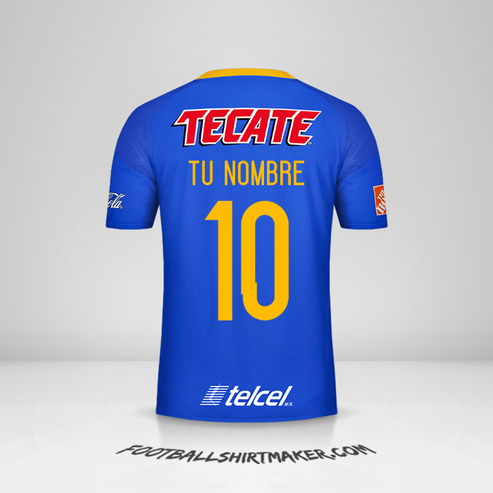 Jersey Tigres UANL 2016/17 II número 10 tu nombre