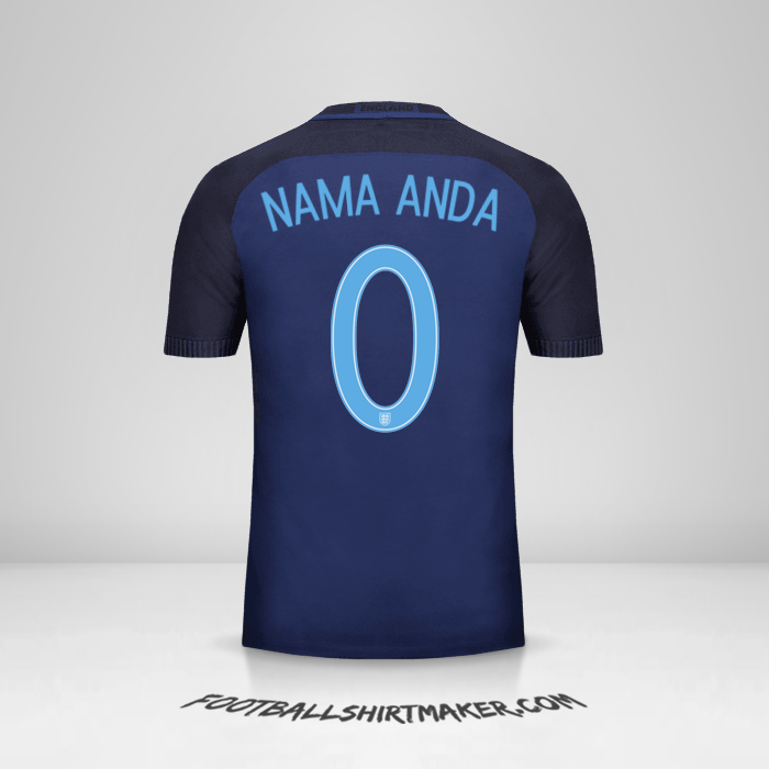 Jersey Inggris 2017 II -  nama anda - 0