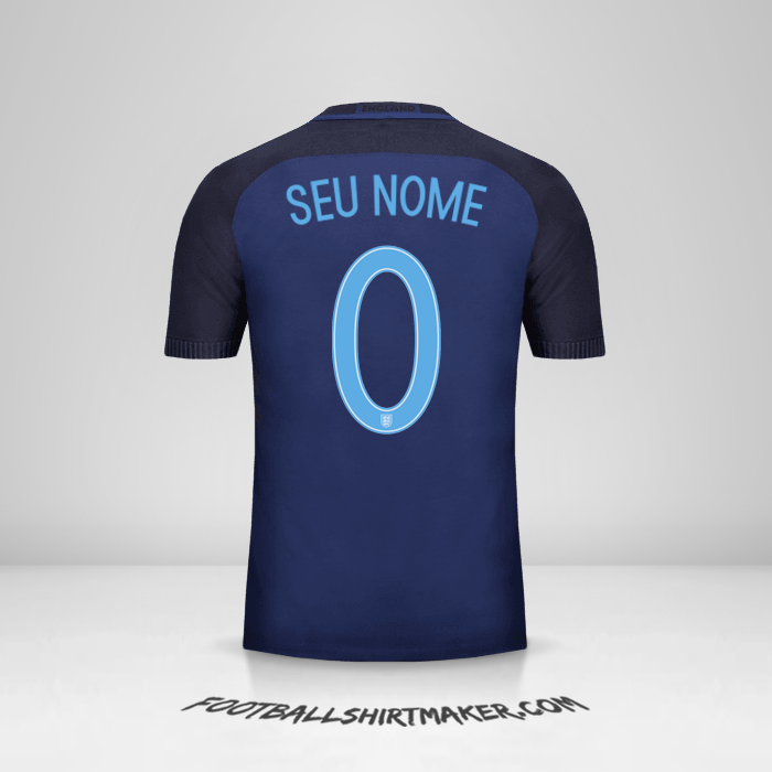 Camisa Inglaterra 2017 II -  seu nome - 0