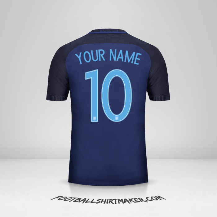 England 2017 II jersey number 10 your name