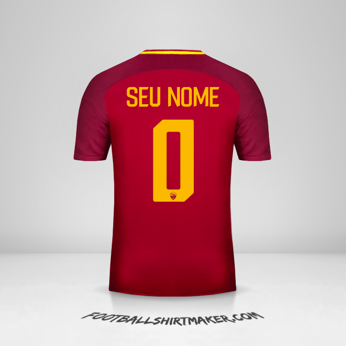 Camisa AS Roma 2017/18 -  seu nome - 0