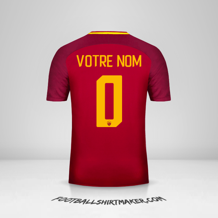 Maillot AS Roma 2017/18 -  votre nom - 0