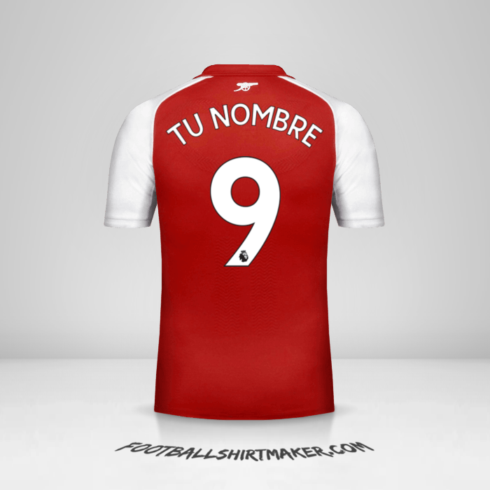 Jersey Arsenal 2017/18 número 9 tu nombre