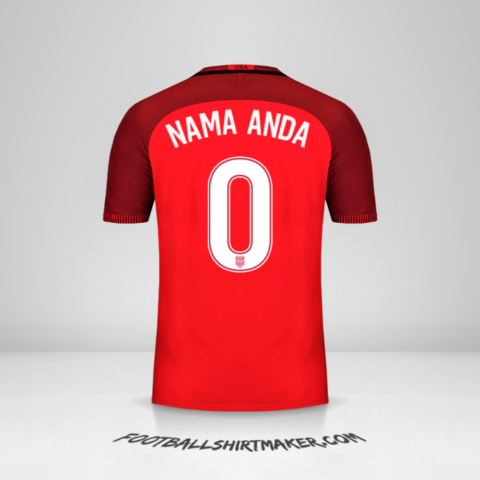 Jersey Amerika Serikat 2017 III -  nama anda - 0