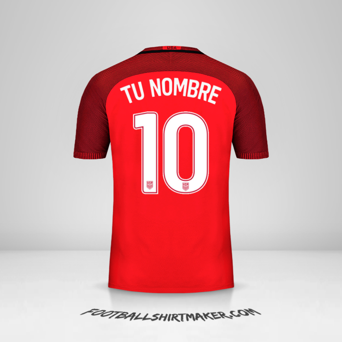 Camiseta Estados Unidos 2017 III número 10 tu nombre