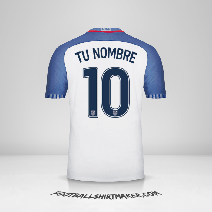 Camiseta Estados Unidos 2016/17 número 10 tu nombre