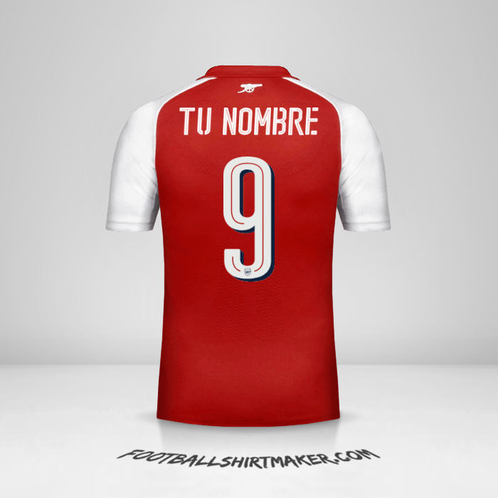 Camiseta Arsenal 2017/18 Cup número 9 tu nombre