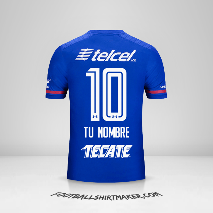 Camiseta Cruz Azul 2017/18 número 10 tu nombre