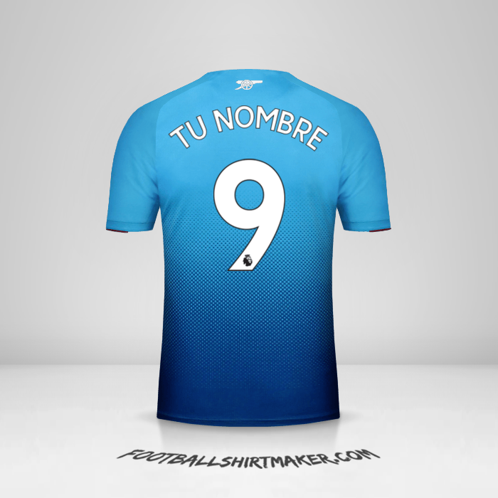 Camiseta Arsenal 2017/18 II número 9 tu nombre