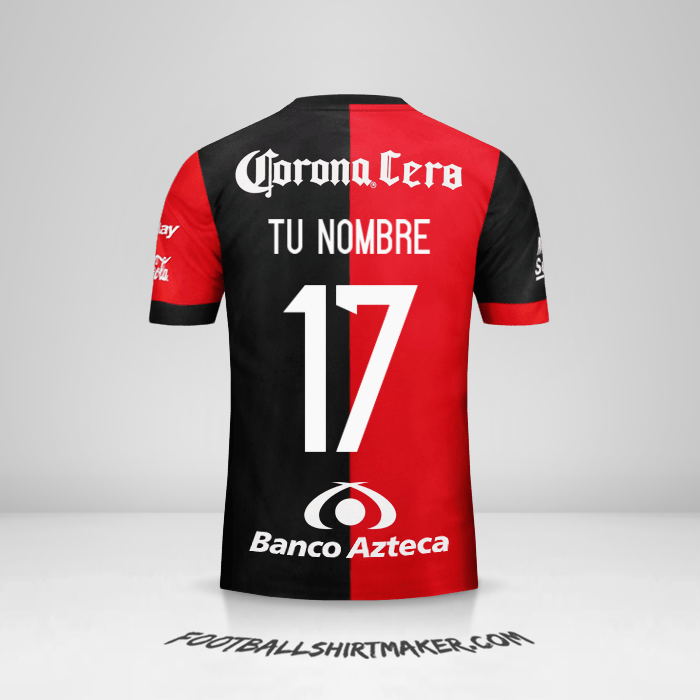 Camiseta Atlas 2017/18 número 17 tu nombre