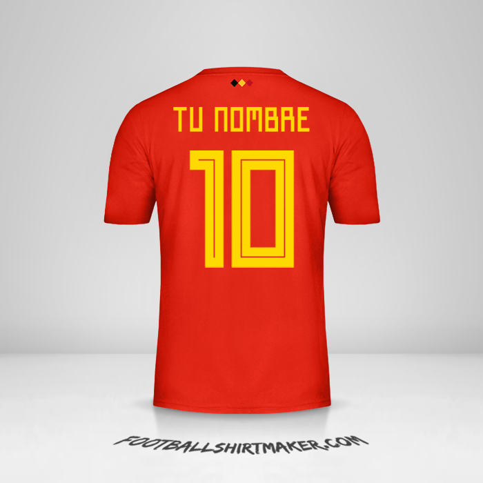 Jersey Belgica 2018 número 10 tu nombre