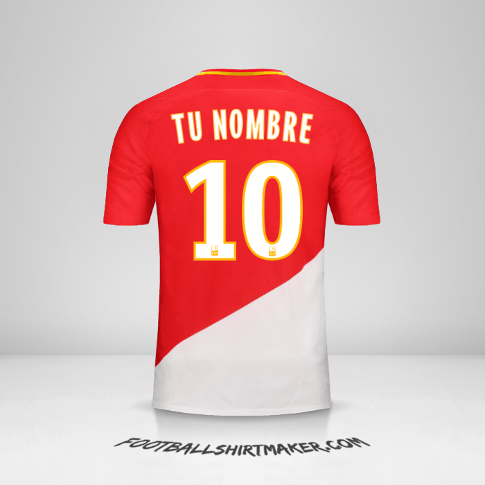 Jersey As Monaco 2017/18 número 10 tu nombre