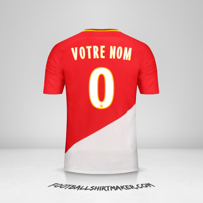 Maillot As Monaco 2017/18 -  votre nom - 0