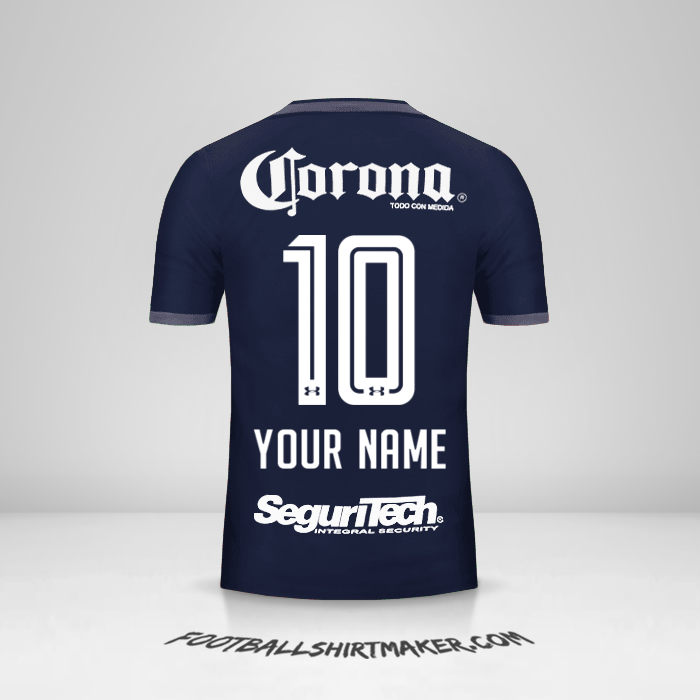 Toluca FC 2017/18 III jersey number 10 your name