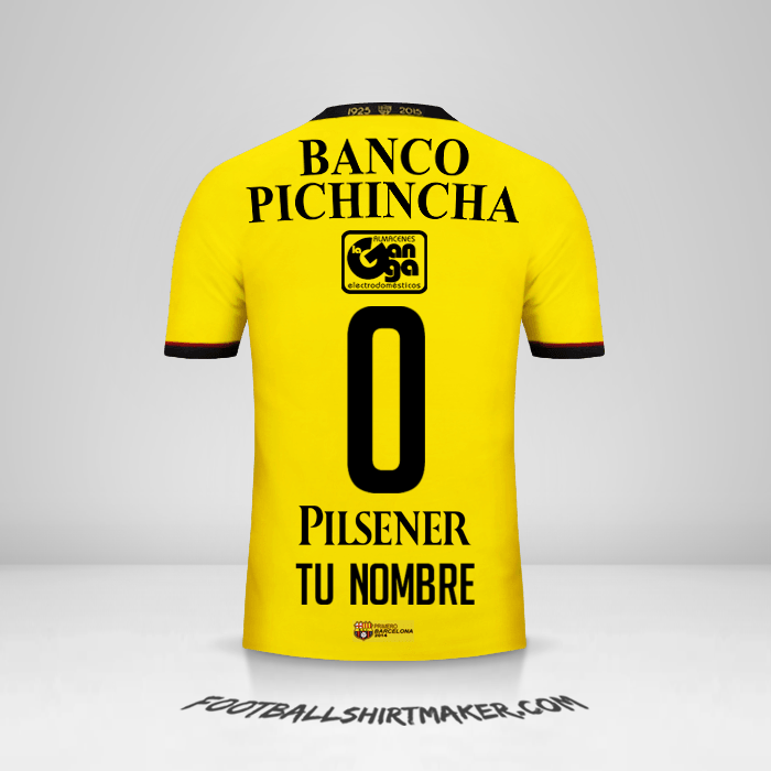 Camiseta Barcelona SC 2015 número 0 tu nombre