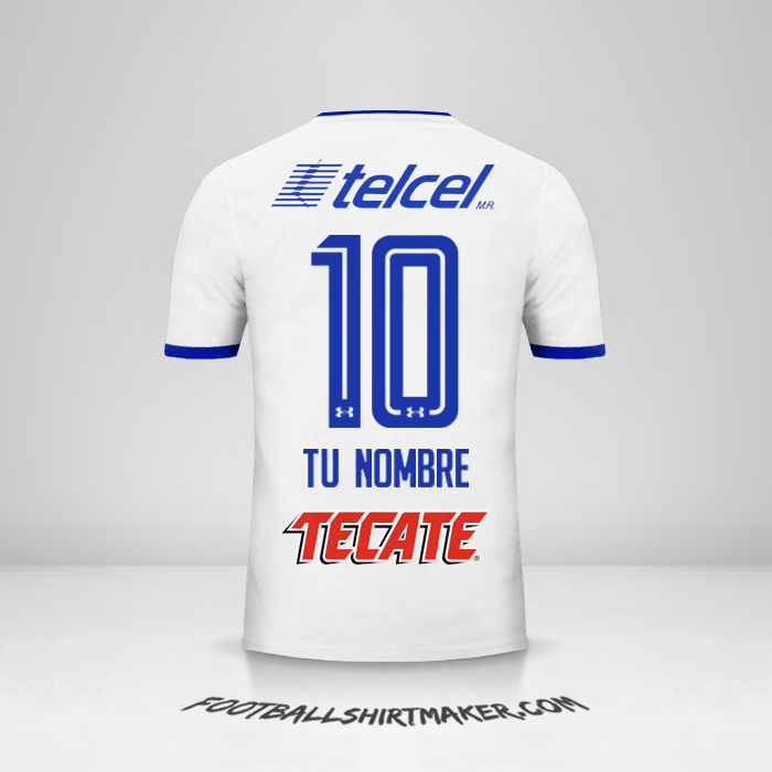 Jersey Cruz Azul 2017/18 II número 10 tu nombre