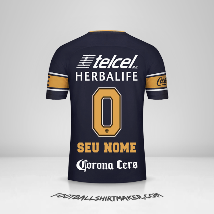 Camisa Pumas UNAM 2017/18 II -  seu nome - 0