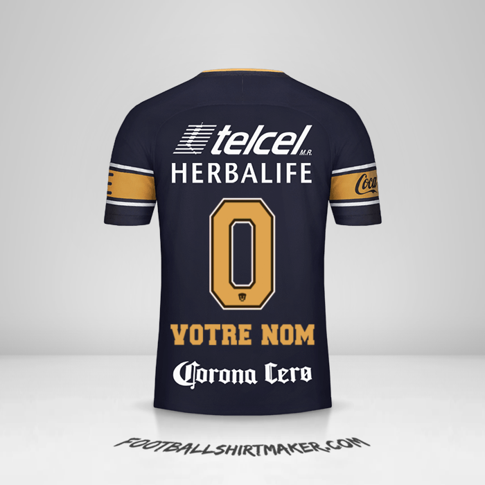 Maillot Pumas UNAM 2017/18 II -  votre nom - 0