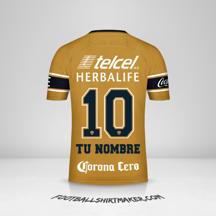 Jersey Pumas UNAM 2017/18 III número 10 tu nombre