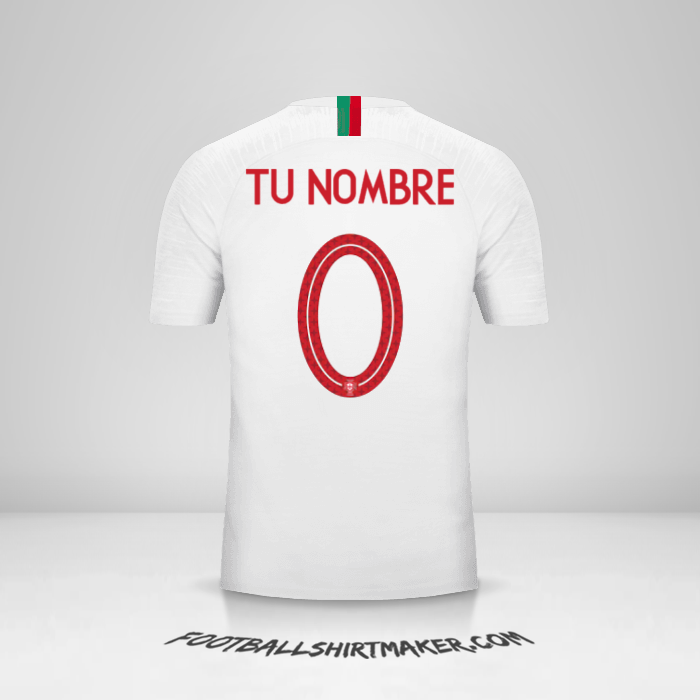 Camiseta Portugal 2018 II número 0 tu nombre