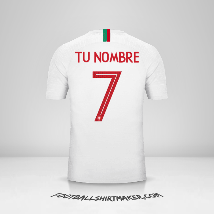 Camiseta Portugal 2018 II número 7 tu nombre