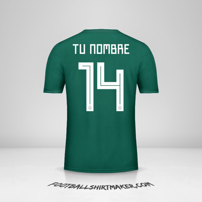 Camiseta Mexico 2018 número 14 tu nombre