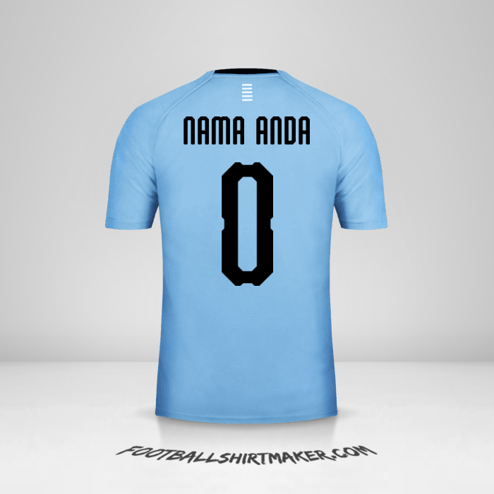 Jersey Uruguay 2018 -  nama anda - 0