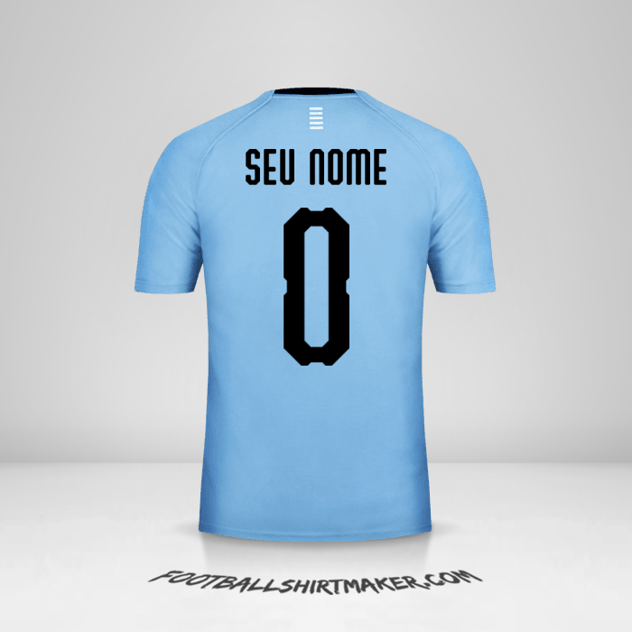 Camisa Uruguai 2018 -  seu nome - 0