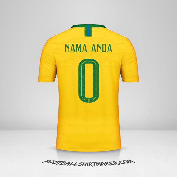 Jersey Brasil 2018 -  nama anda - 0