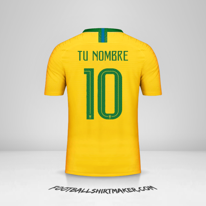 Jersey Brasil 2018 número 10 tu nombre