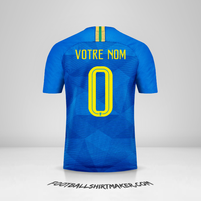 Maillot Brésil 2018/19 II -  votre nom - 0