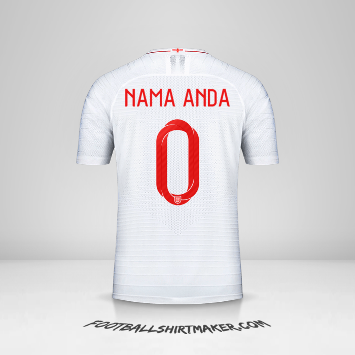 Jersey Inggris 2018 -  nama anda - 0