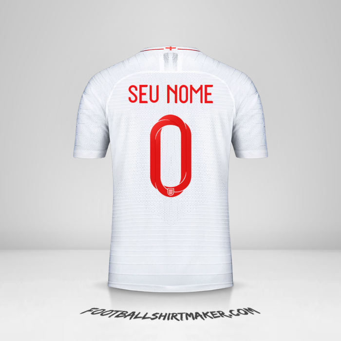 Camisa Inglaterra 2018 -  seu nome - 0