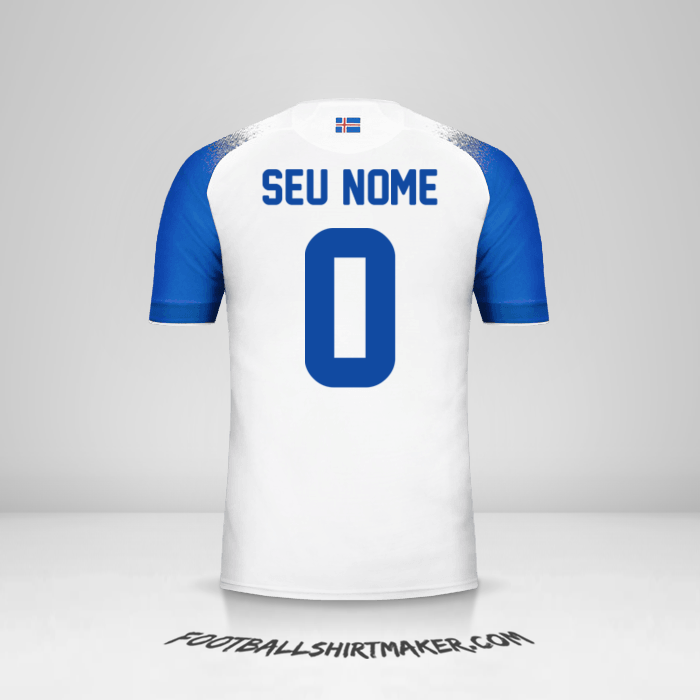 Camisa Islândia 2018 II -  seu nome - 0