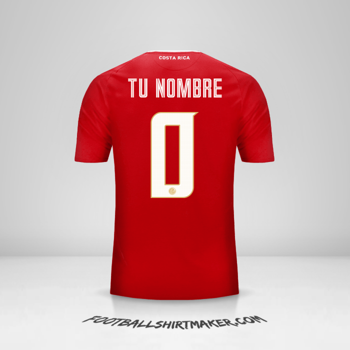 Jersey Costa Rica 2018 -  tu nombre - 0