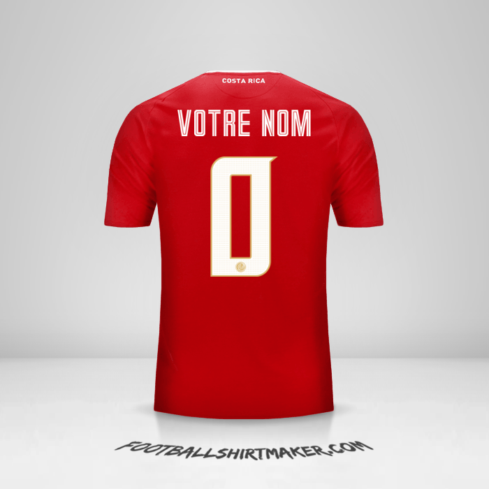 Maillot Costa Rica 2018 -  votre nom - 0